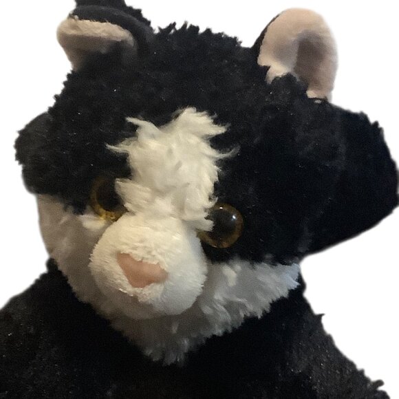Aurora Plush Black White Tuxedo Cat Stuffed Animal Toy 8” Soft - Picture 2 of 7